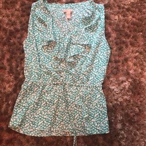 Green print summer dress shirt